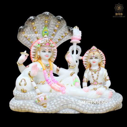 Marble Lakshmi Narayan (Sheshsaiyaan) in 12inches for Home or Temples