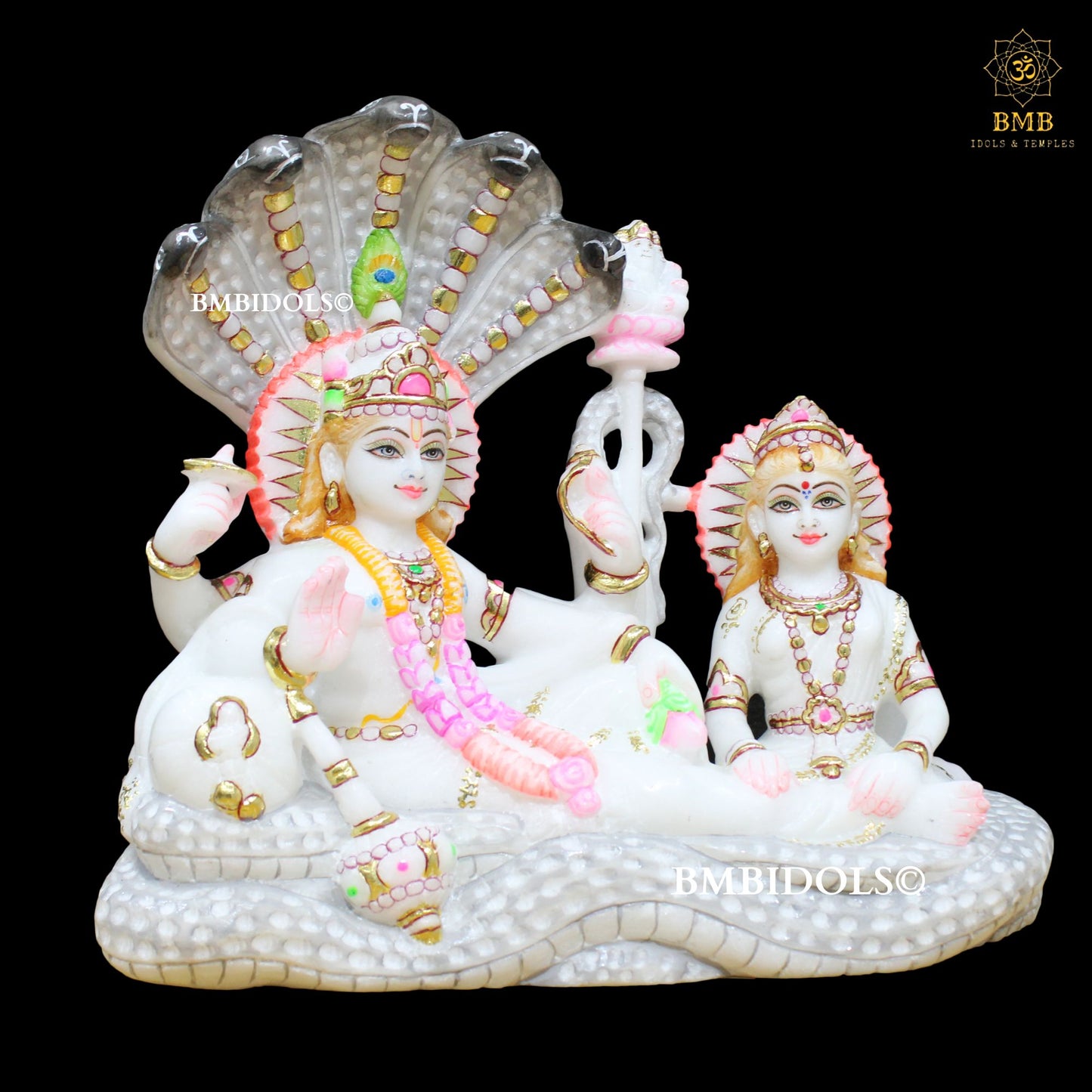 Marble Lakshmi Narayan (Sheshsaiyaan) in 12inches for Home or Temples