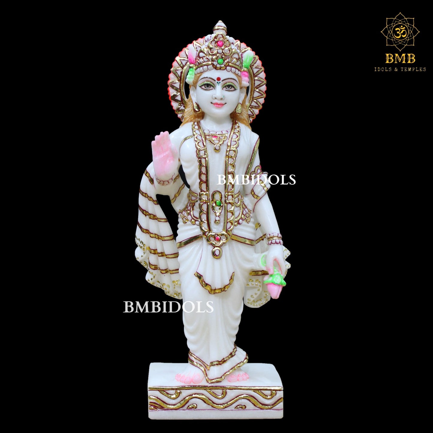 Marble Lakshmi Narayan Statue (Vishnu Laxmi) in 15inches