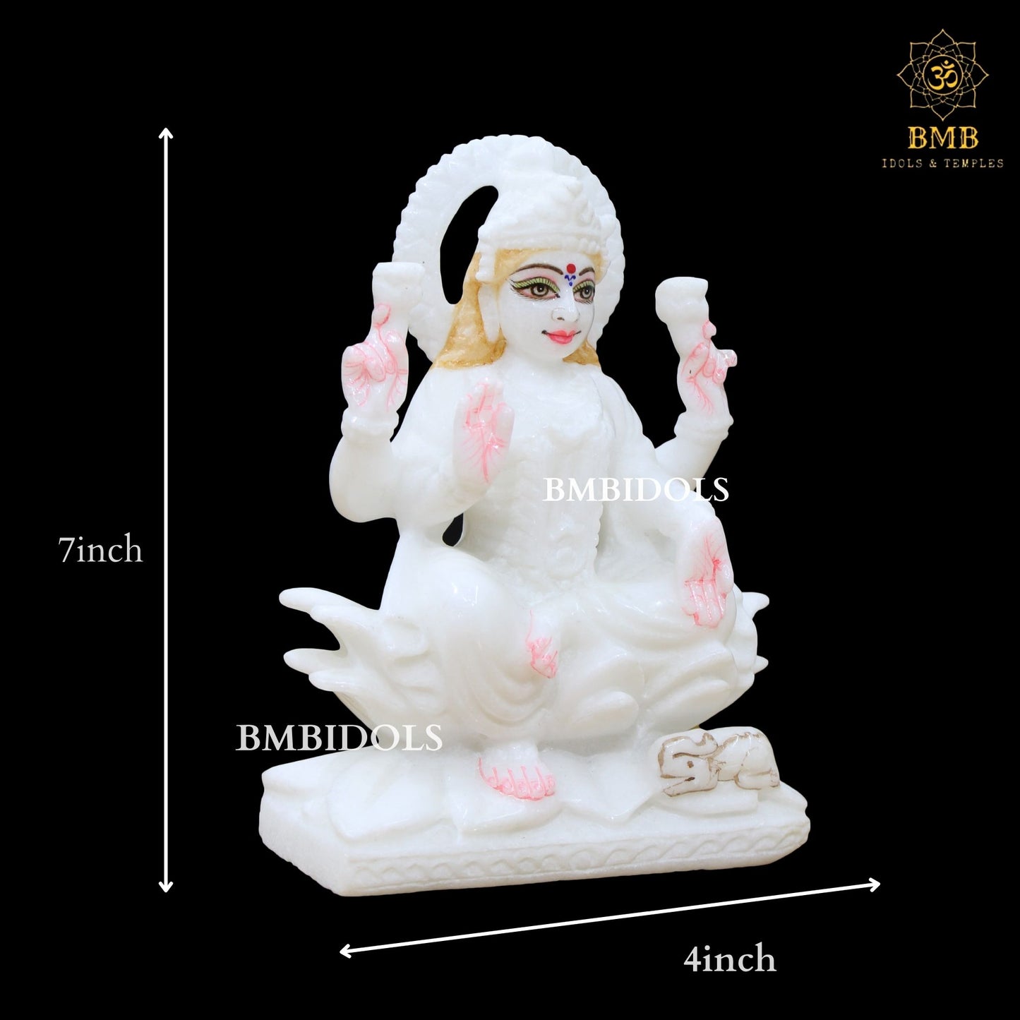 Marble Ganesh Lakshmi Saraswati Statue for Homes and Temple in White Marble