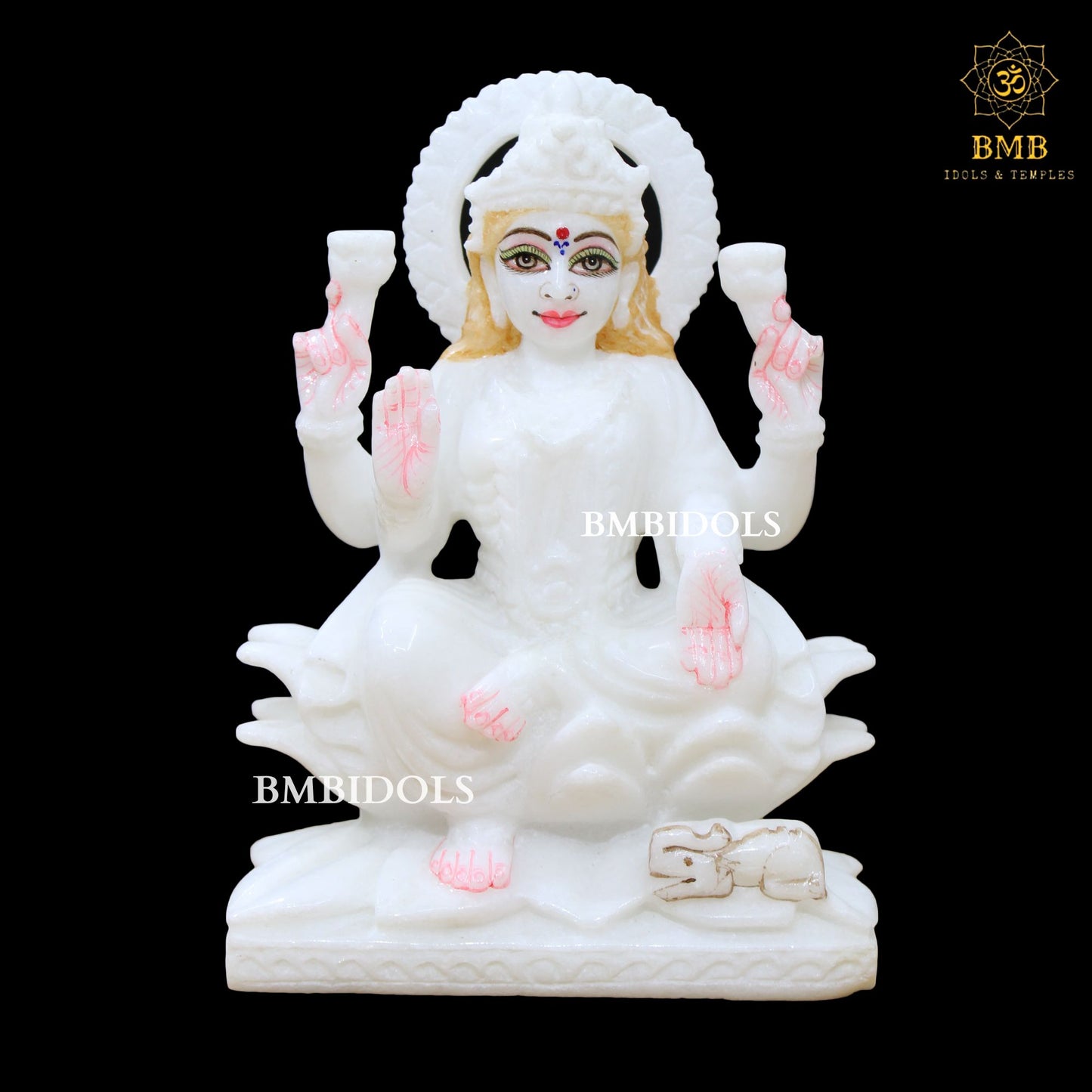 Marble Ganesh Lakshmi Saraswati Statue for Homes and Temple in White Marble