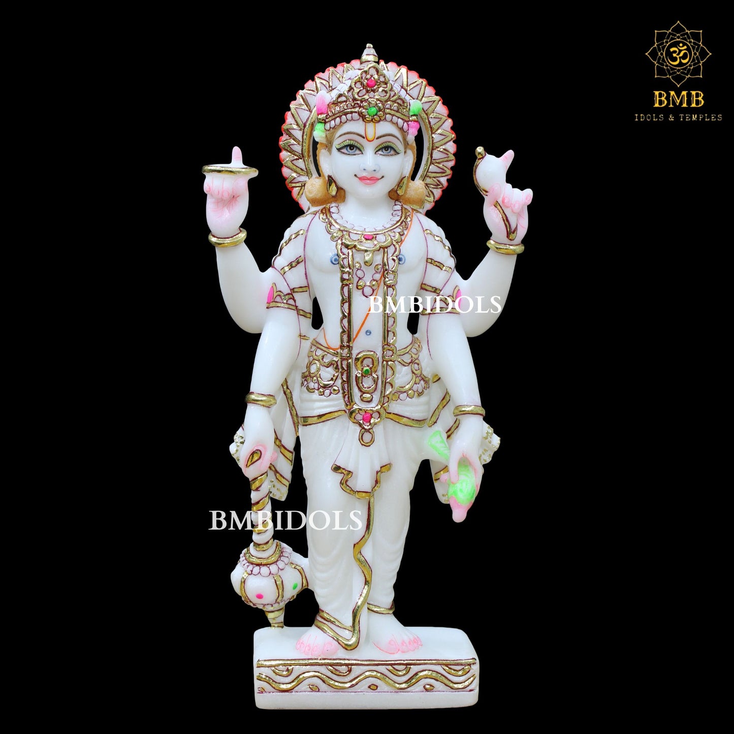 Marble Lakshmi Narayan Statue (Vishnu Laxmi) in 15inches