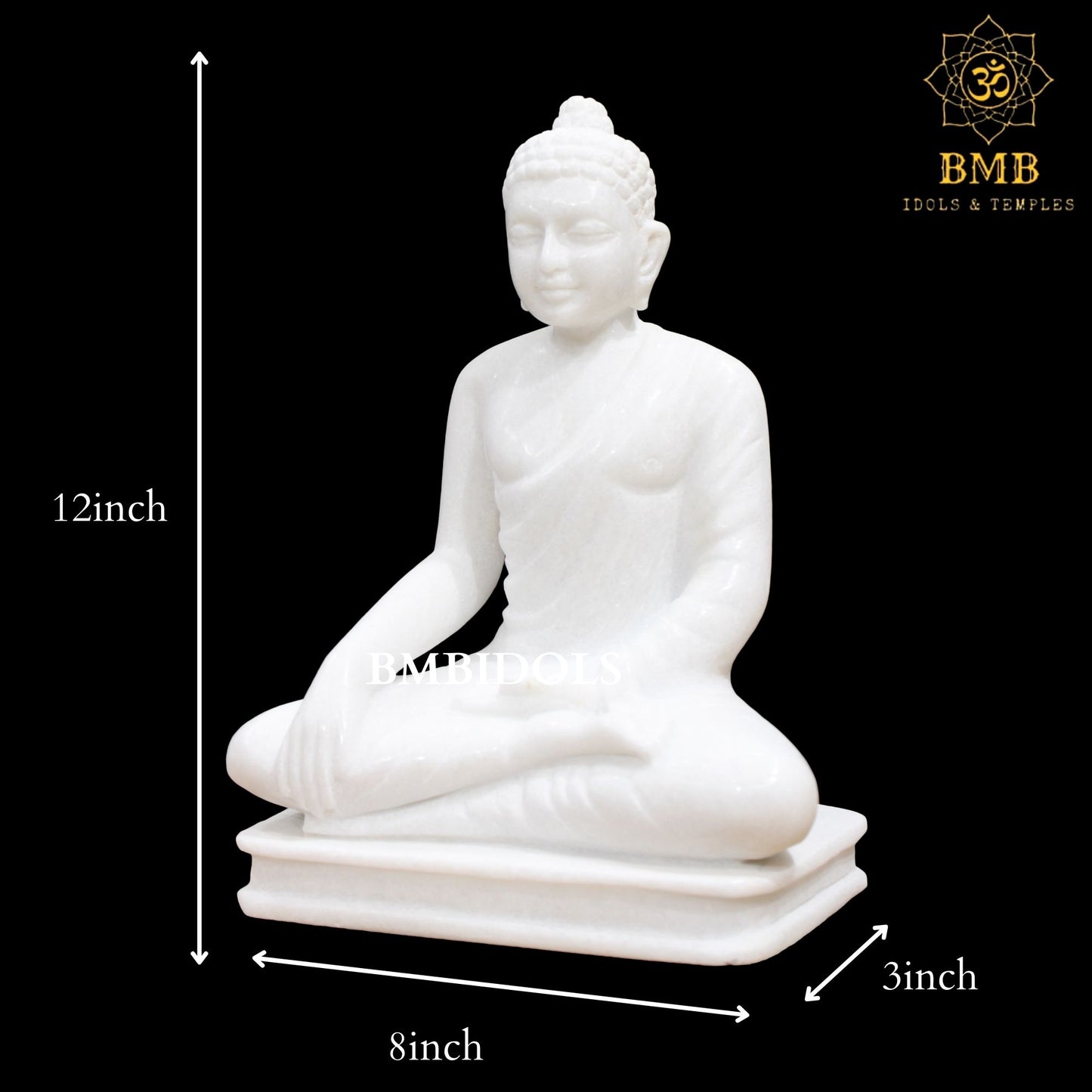 Marble Buddha Statue in 1feet 12inch