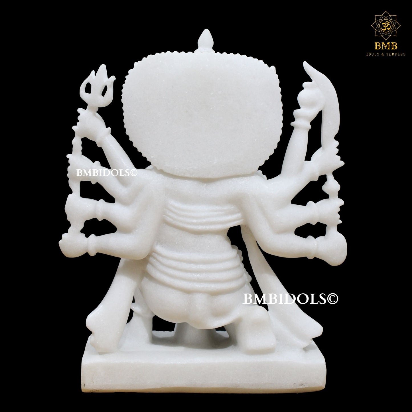 White Marble Panchmukhi Hanuman Statue in 15inches for Homes & Temples