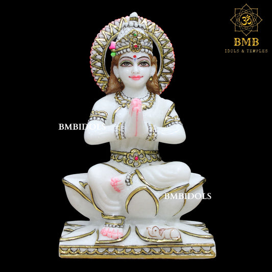 Marble Parvati Mata Murti made in Makrana Marble in 12inches