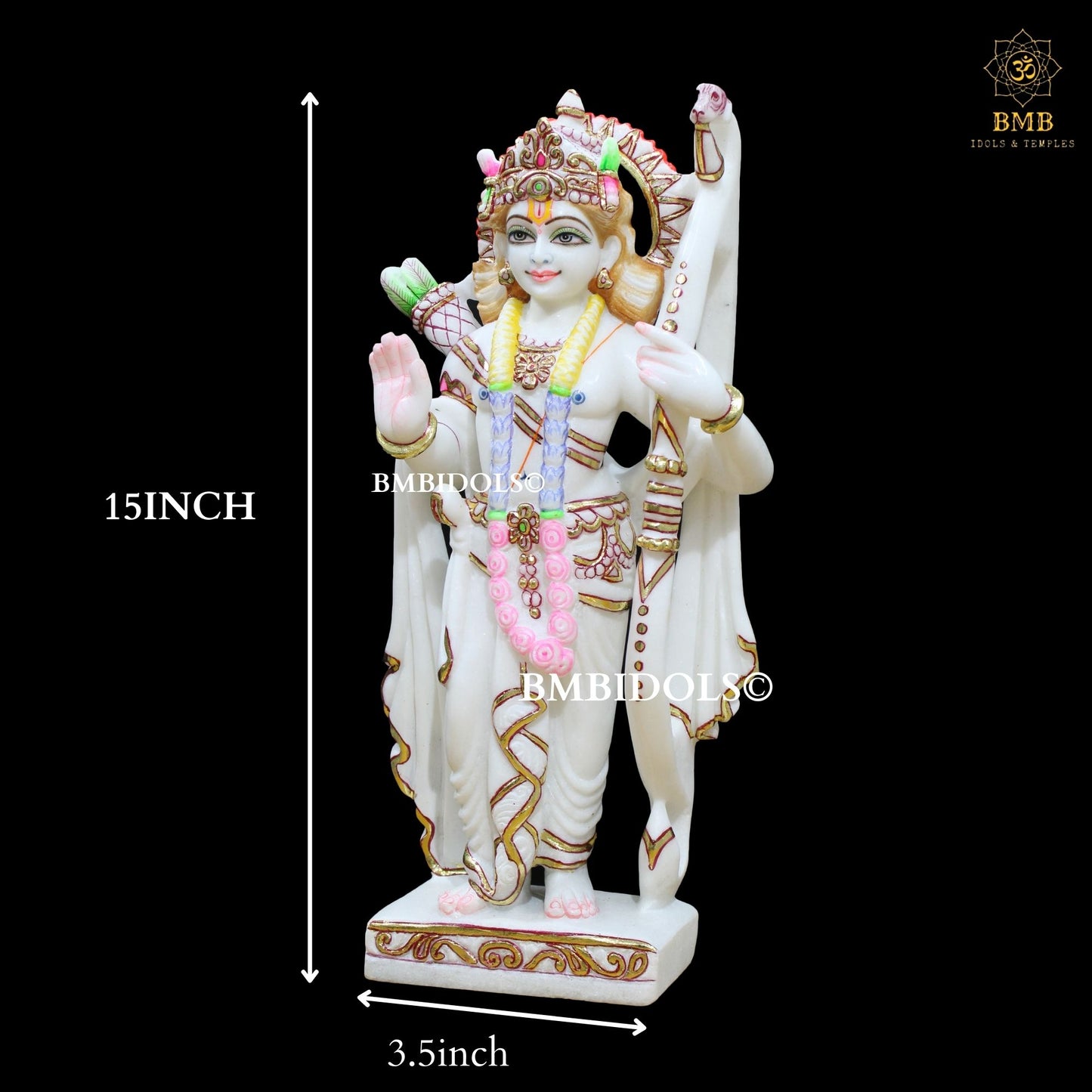 Ram Darbar Marble Murti in 15inches for Homes and Temples