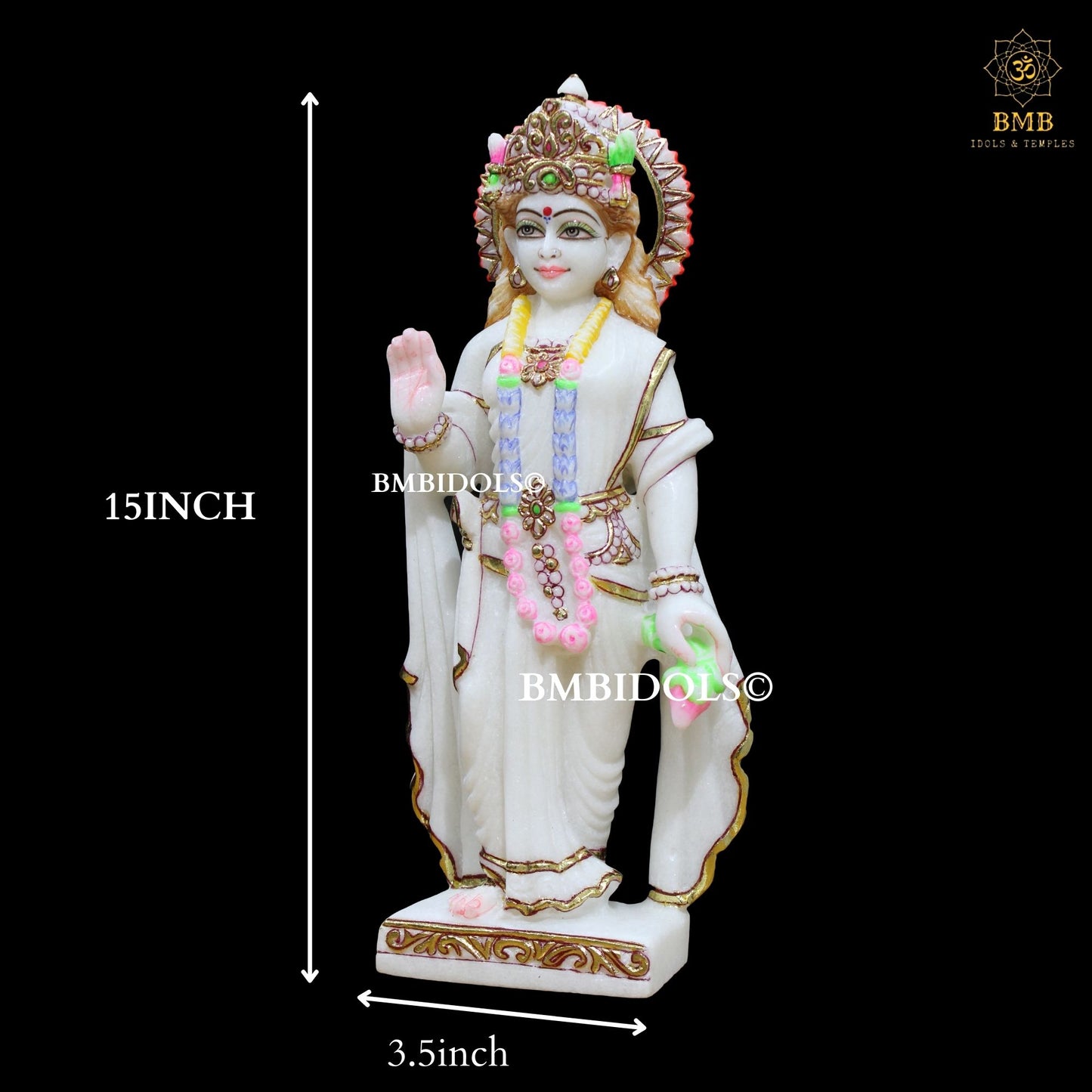 Ram Darbar Marble Murti in 15inches for Homes and Temples