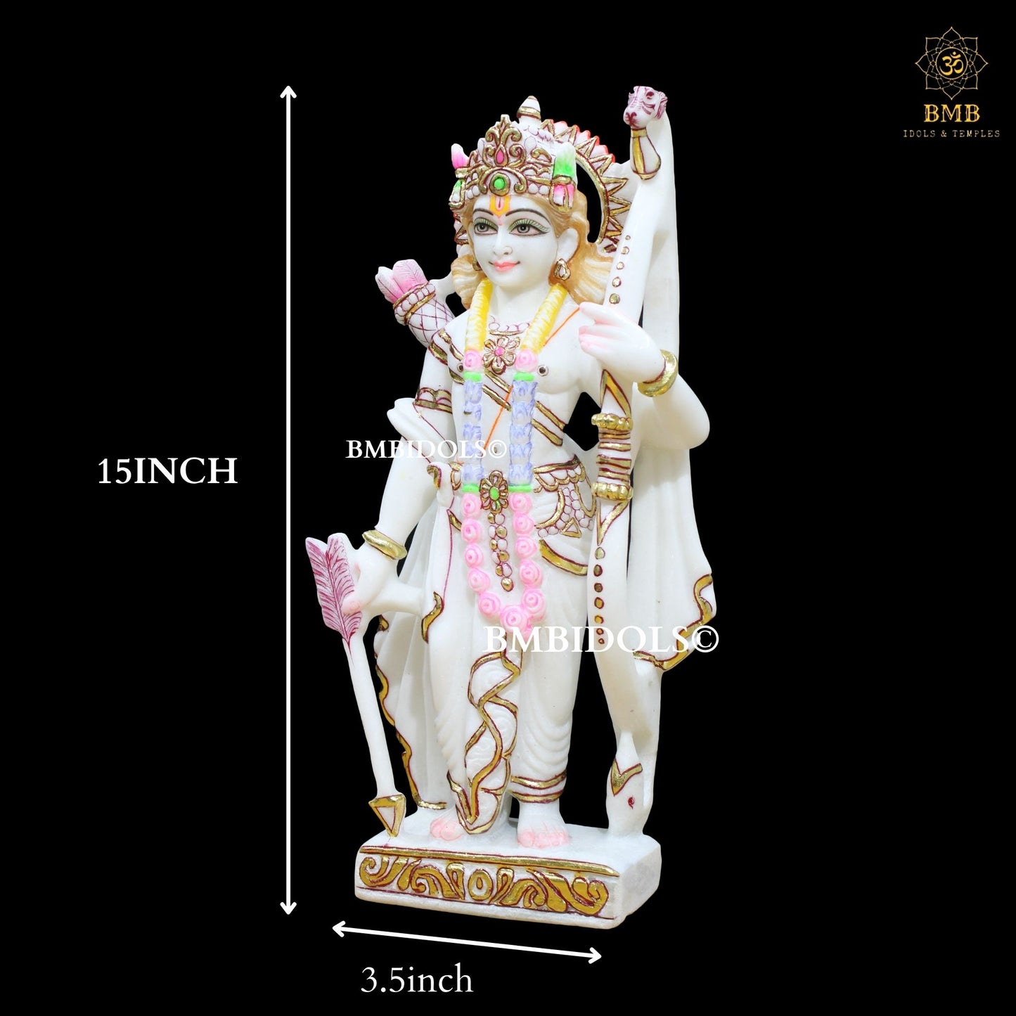 Ram Darbar Marble Murti in 15inches for Homes and Temples