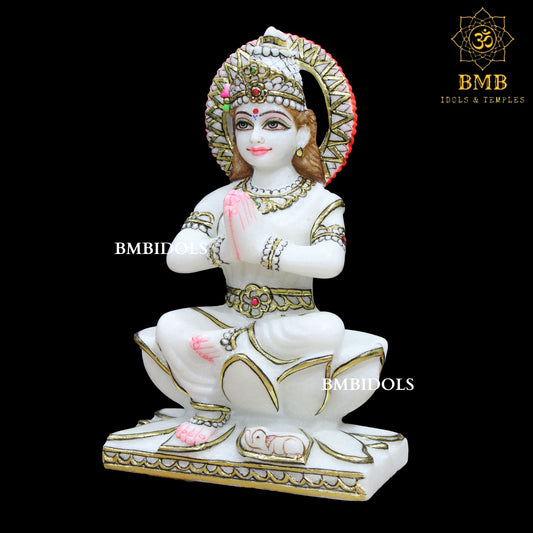 Marble Parvati Mata Murti made in Makrana Marble in 12inches
