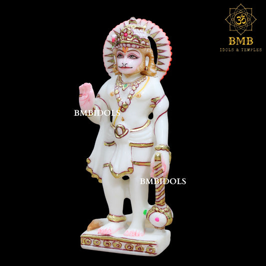 Small Marble Ashirwad Hanuman Bajrangbali Statue made in Makrana Marble