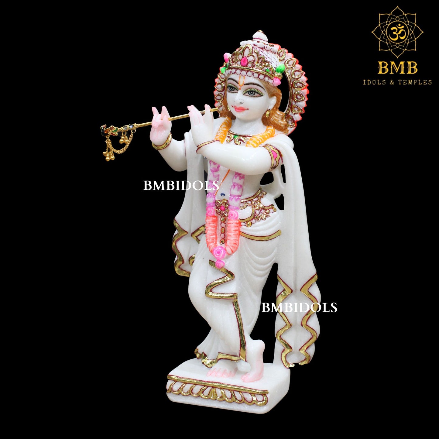 12inch Marble Radha Krishna Statue made in Makrana Marble