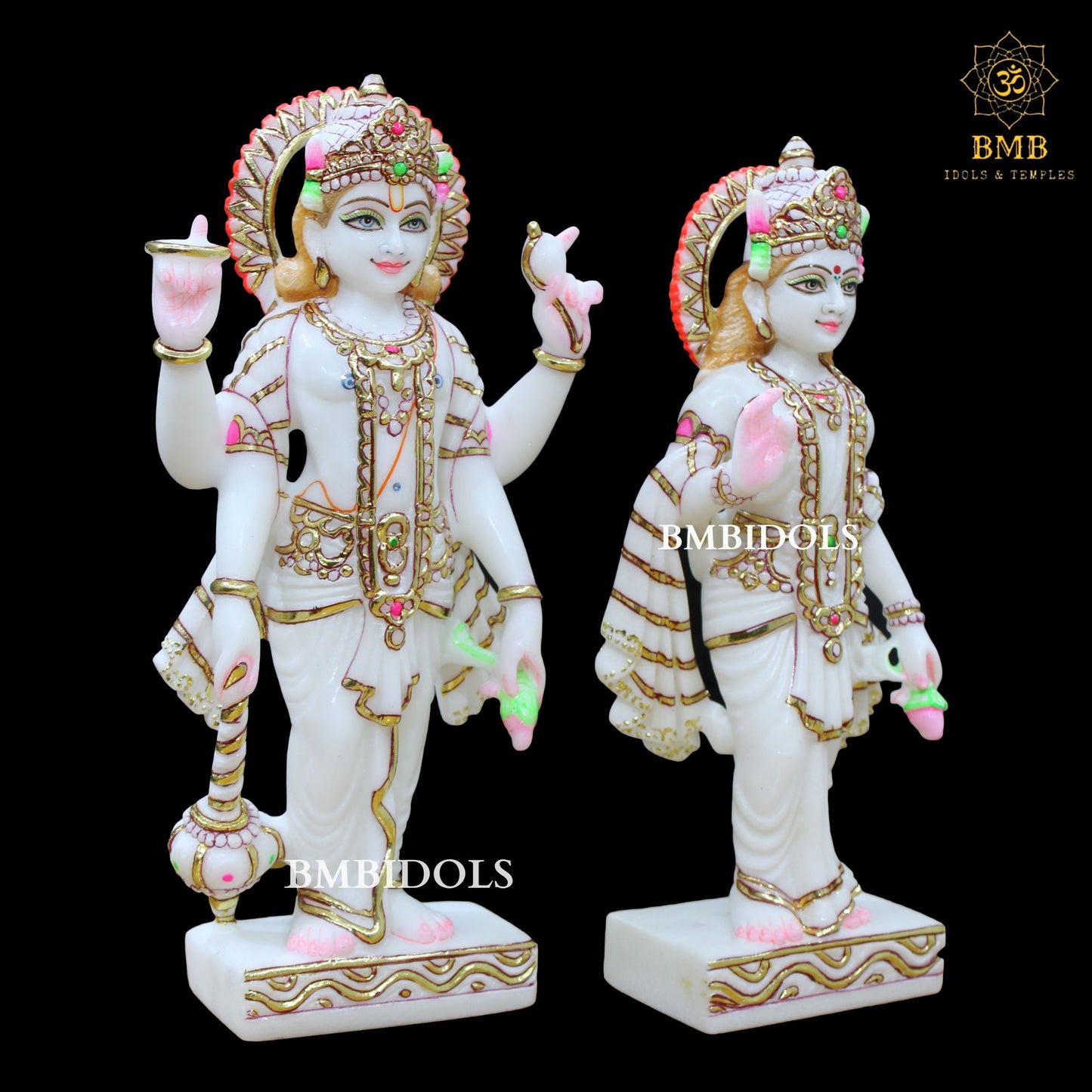 Marble Lakshmi Narayan Statue (Vishnu Laxmi) in 15inches