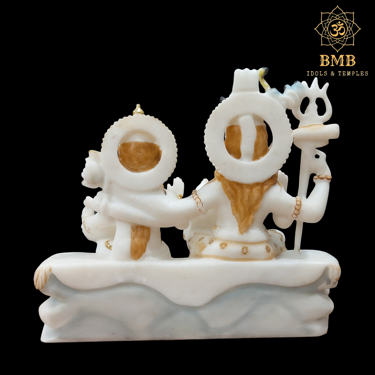 Marble Shiv Parivar Statue made in 11 inches with Ganesh ji and Murugan Ji sitting