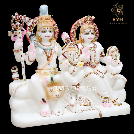 Marble Shiv Parivar Murti with Ganesh Ji and Murugan For Home