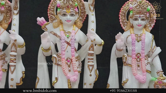 Marble Ram Darbar Statue made in White Makrana Marble in 12inches