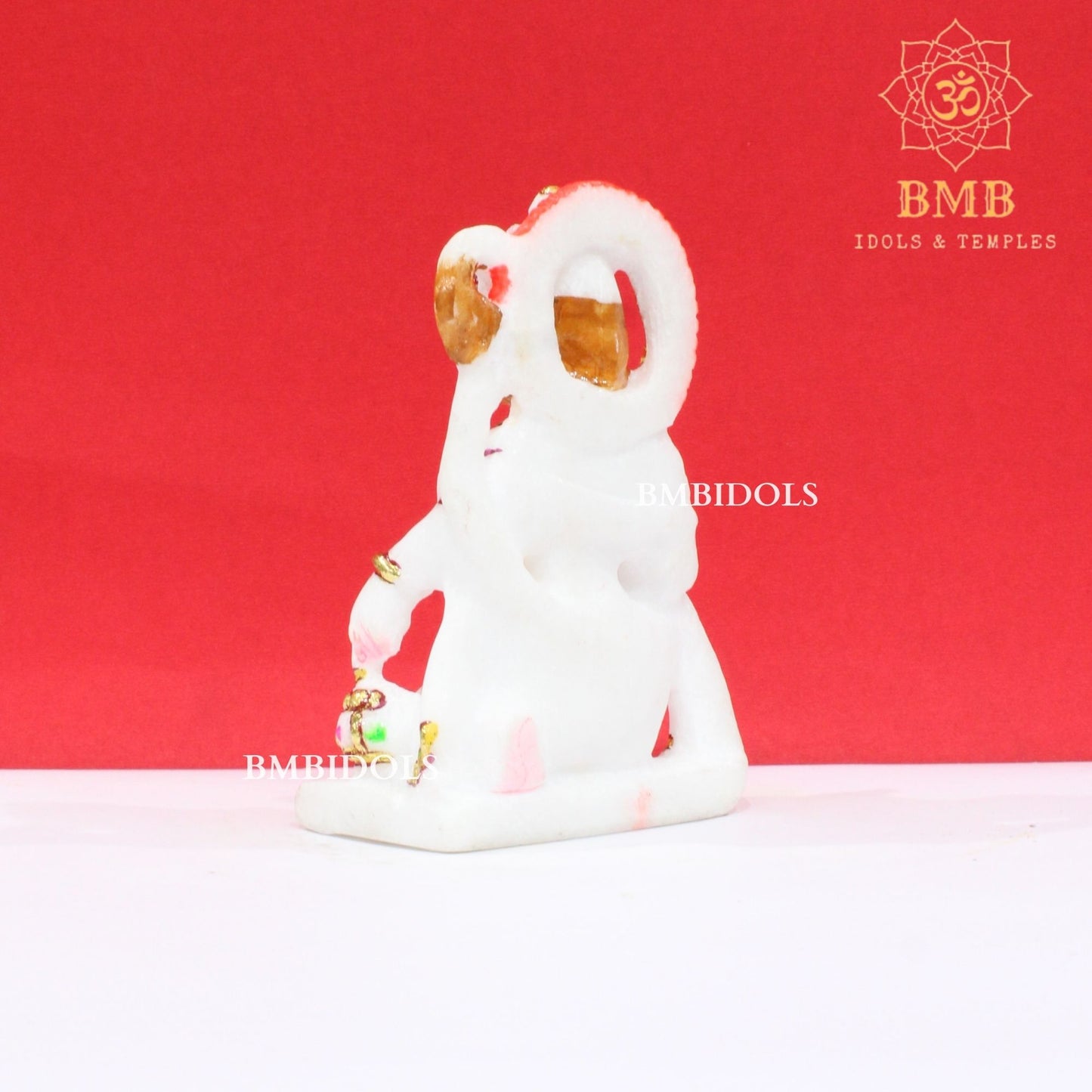 Small Marble Hanuman Murti in Makrana Marble in 6inch in Ashirwad Pose