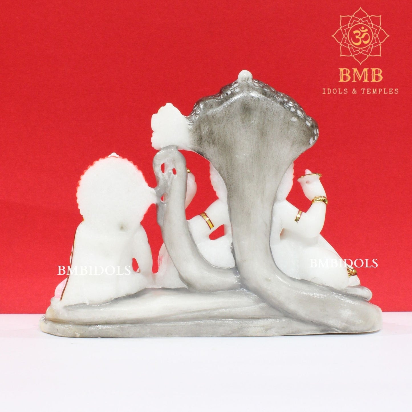 Marble Vishnu Lakshmi Statue in Makrana Marble in 6inches