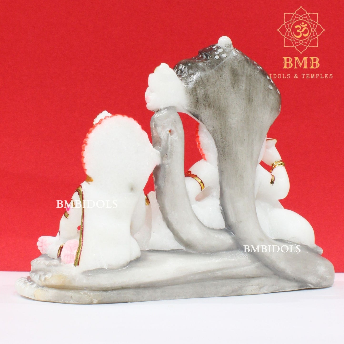 Marble Vishnu Lakshmi Statue in Makrana Marble in 6inches