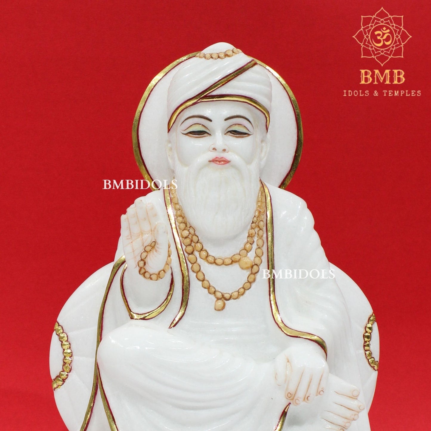 Marble Guru Nanak Dev Statue made in White Makrana Marble in 12inches