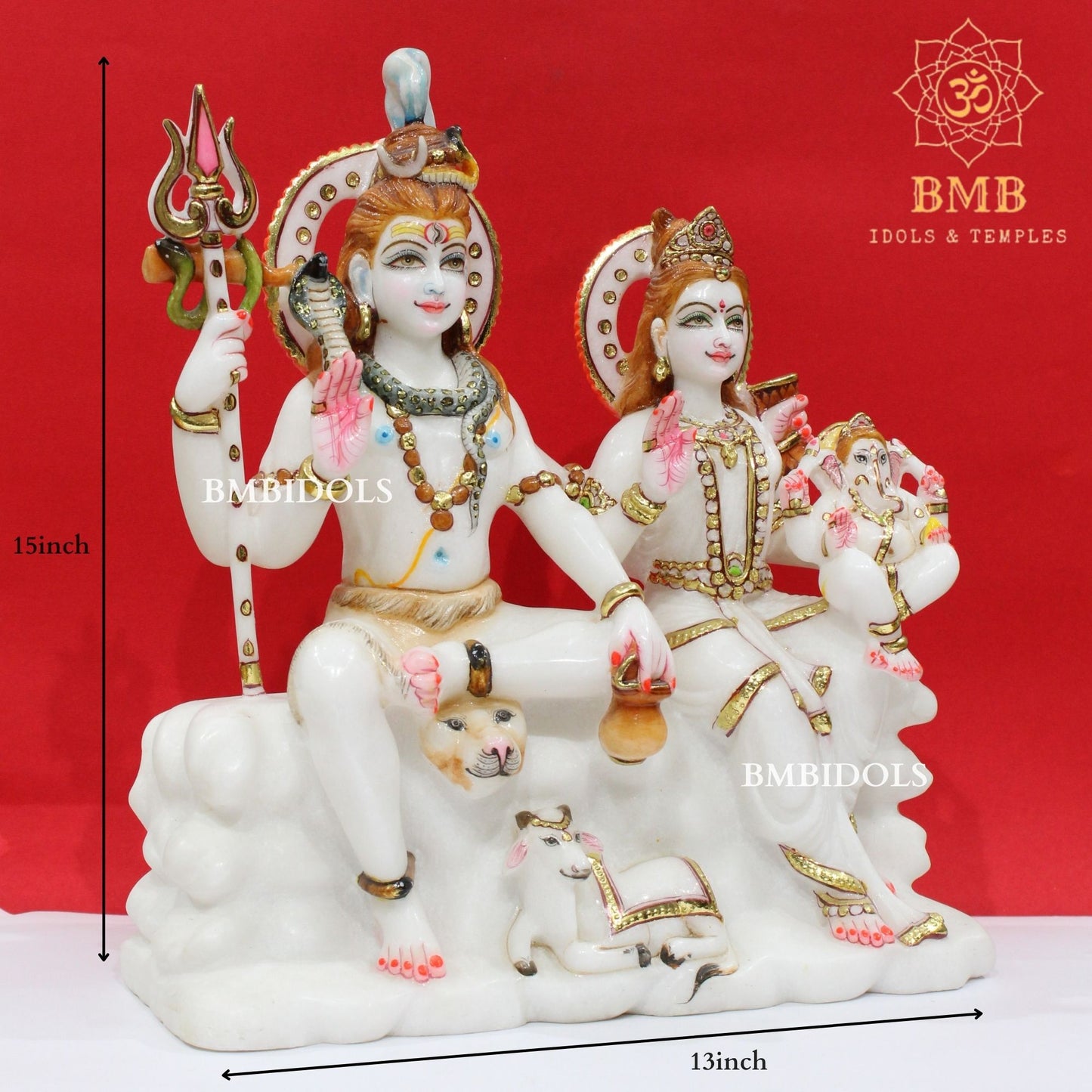 15inch Marble Shiv Parivar Statue