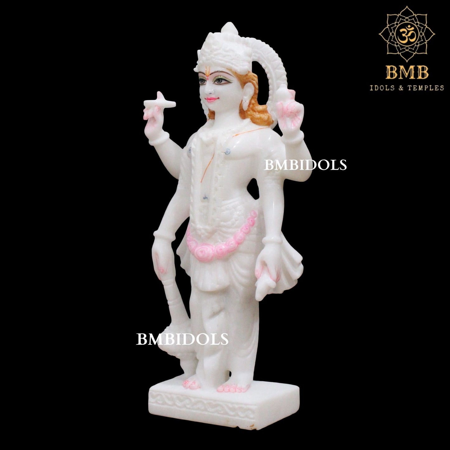 Small Makrana Marble Lakshmi Narayan (Vishnu) Murti in 12inches