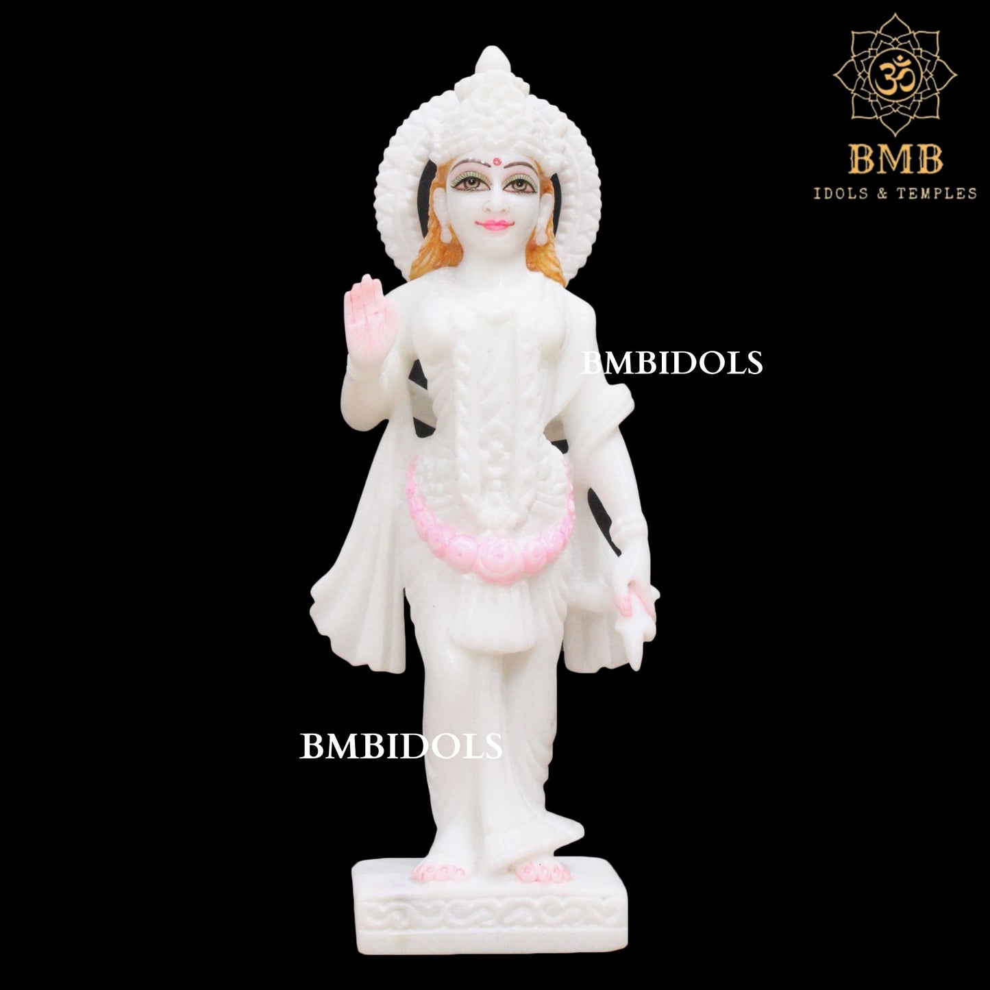 Small Makrana Marble Lakshmi Narayan (Vishnu) Murti in 12inches