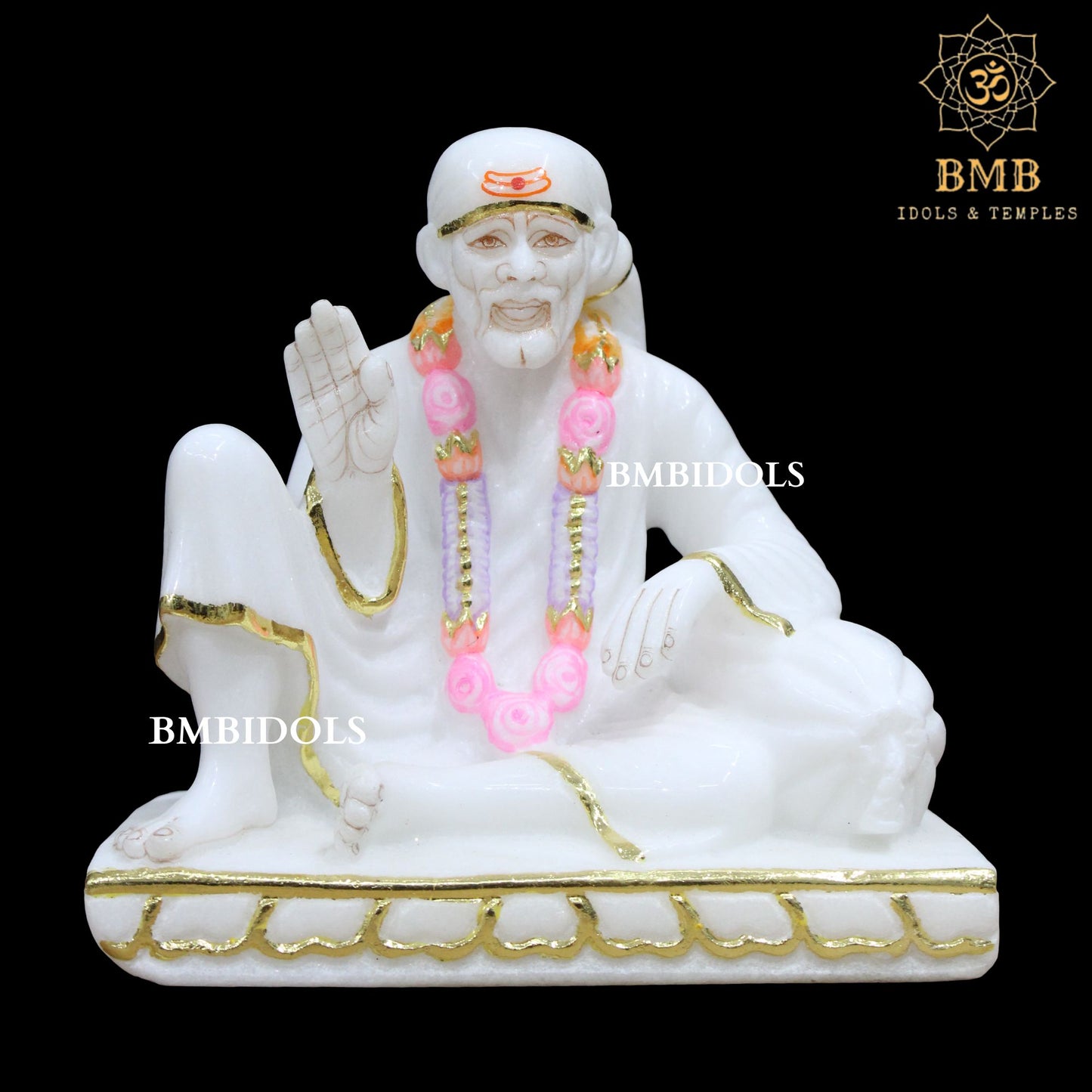 Dwarka Mai Sai Baba Idol made in Natural Marble in 7inches in Makrana Marble