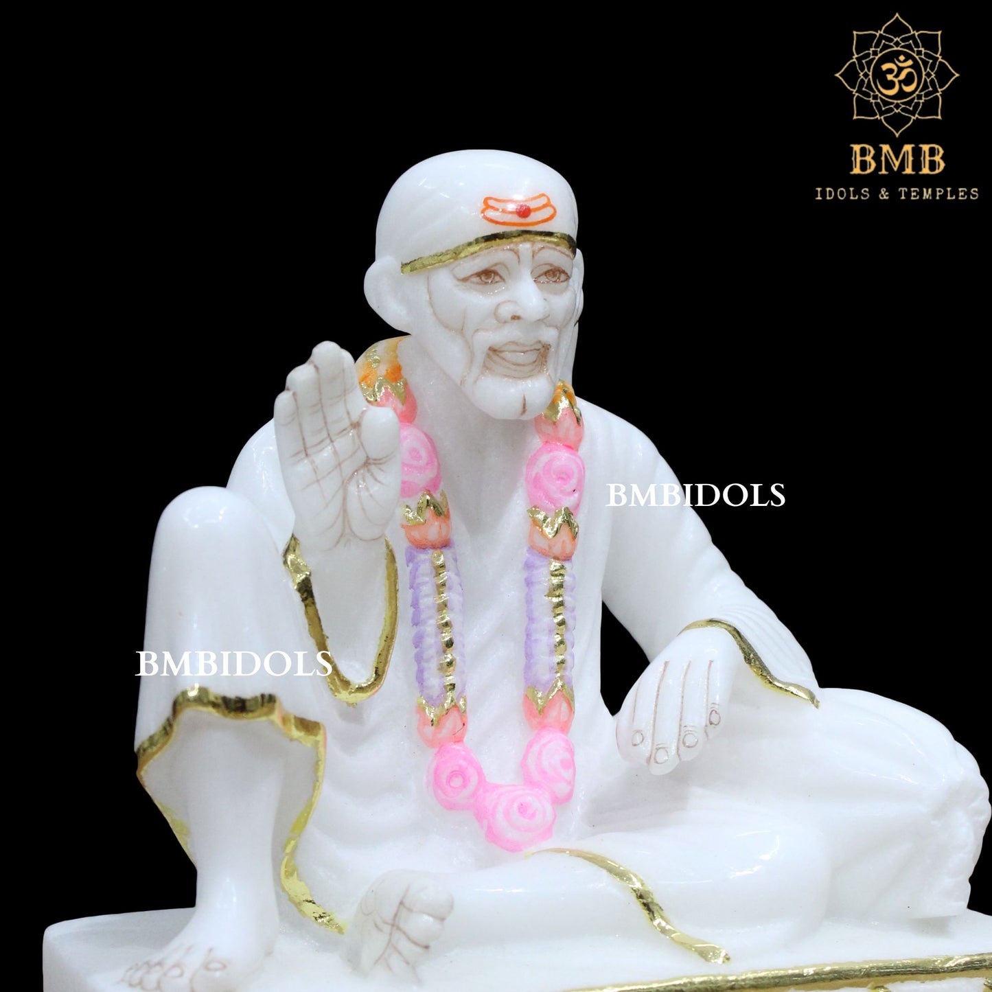 Dwarka Mai Sai Baba Idol made in Natural Marble in 7inches in Makrana Marble