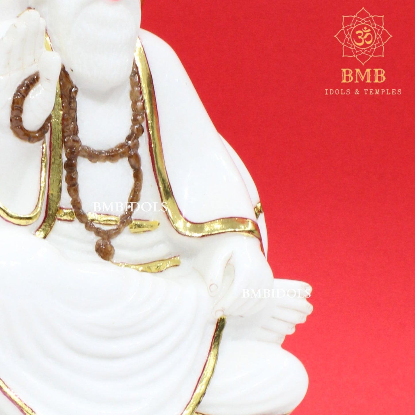 Marble Guru Nanak Dev Ji Murti in Makrana Marble in 12inches