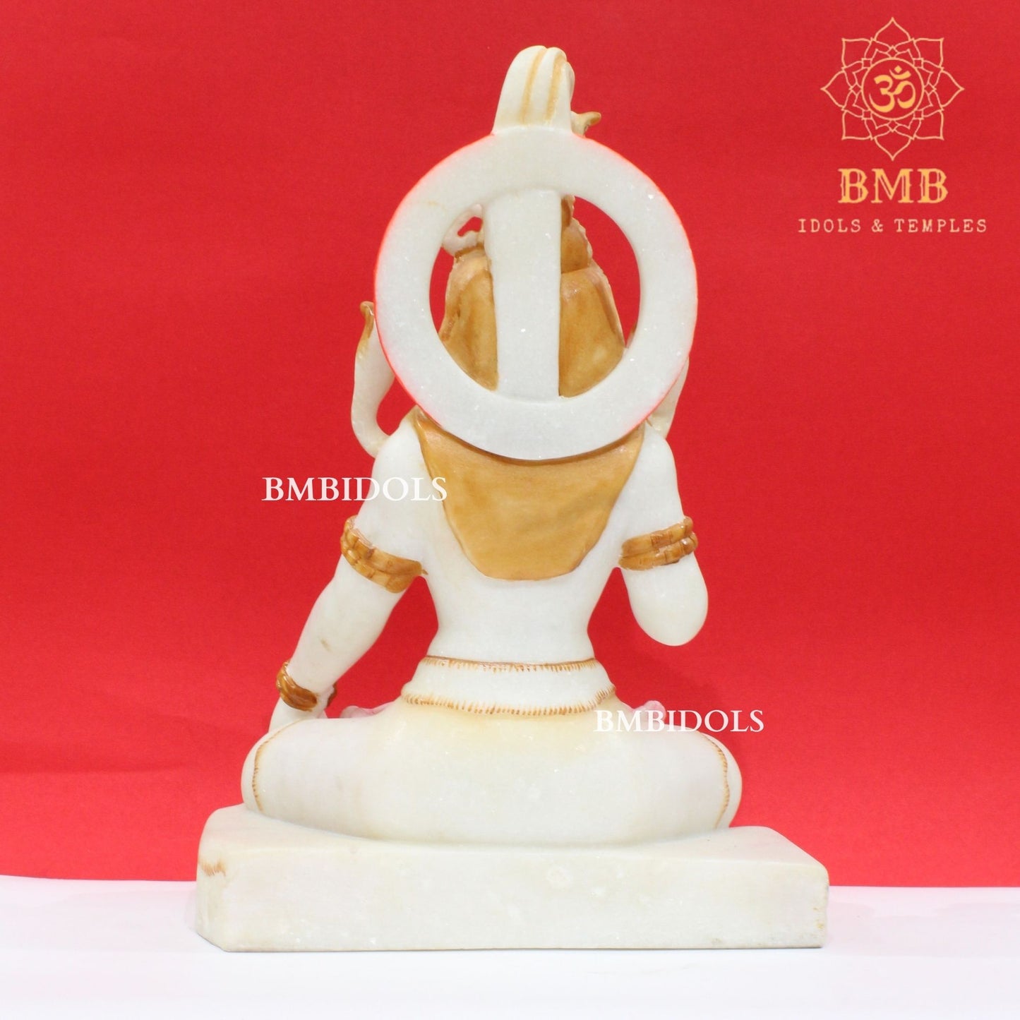 White Marble Shiva Statue in Ashirwad Posture in 15inches for Home and Temples
