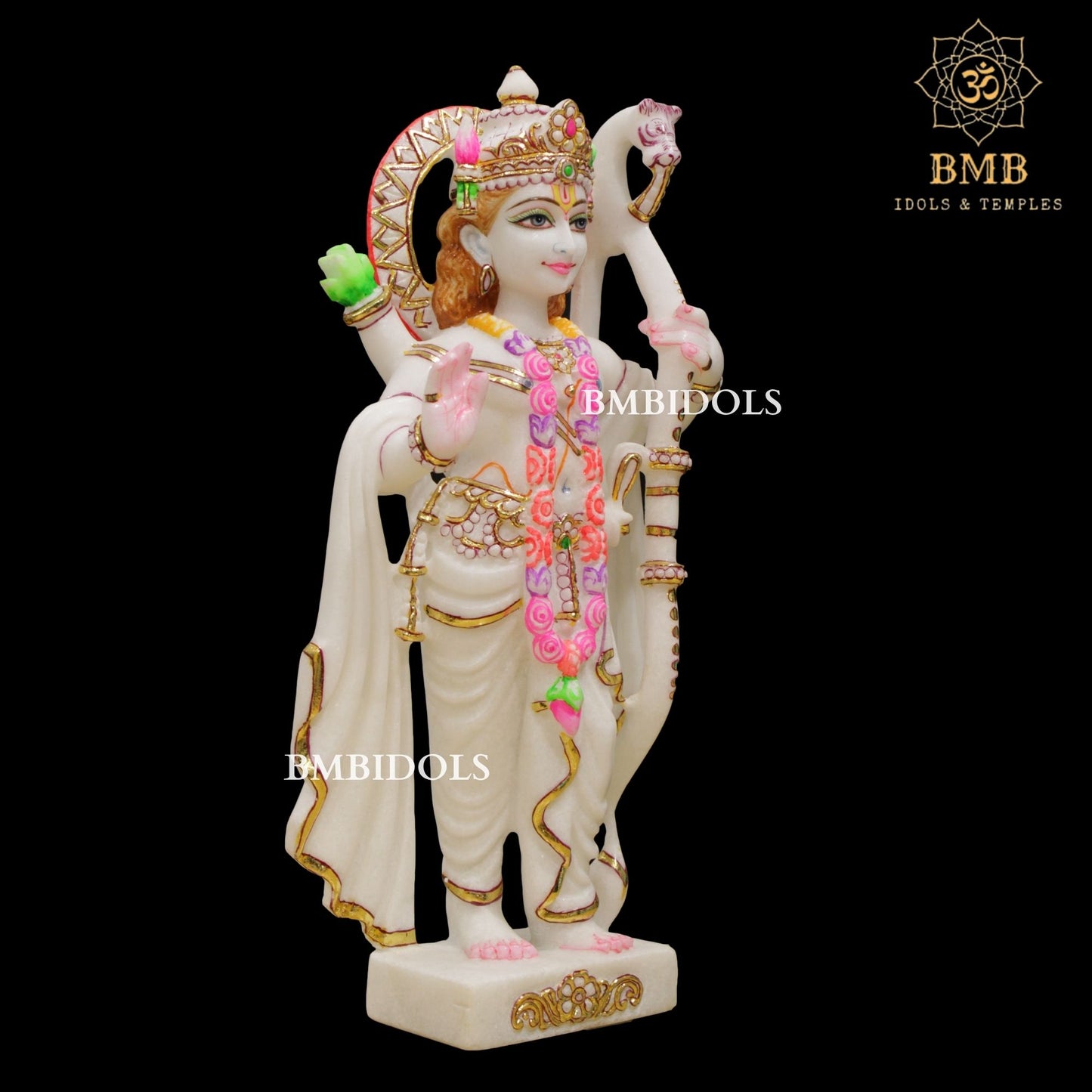 Marble Ram Darbar Murti made in Natural Makrana Marble in 18inches