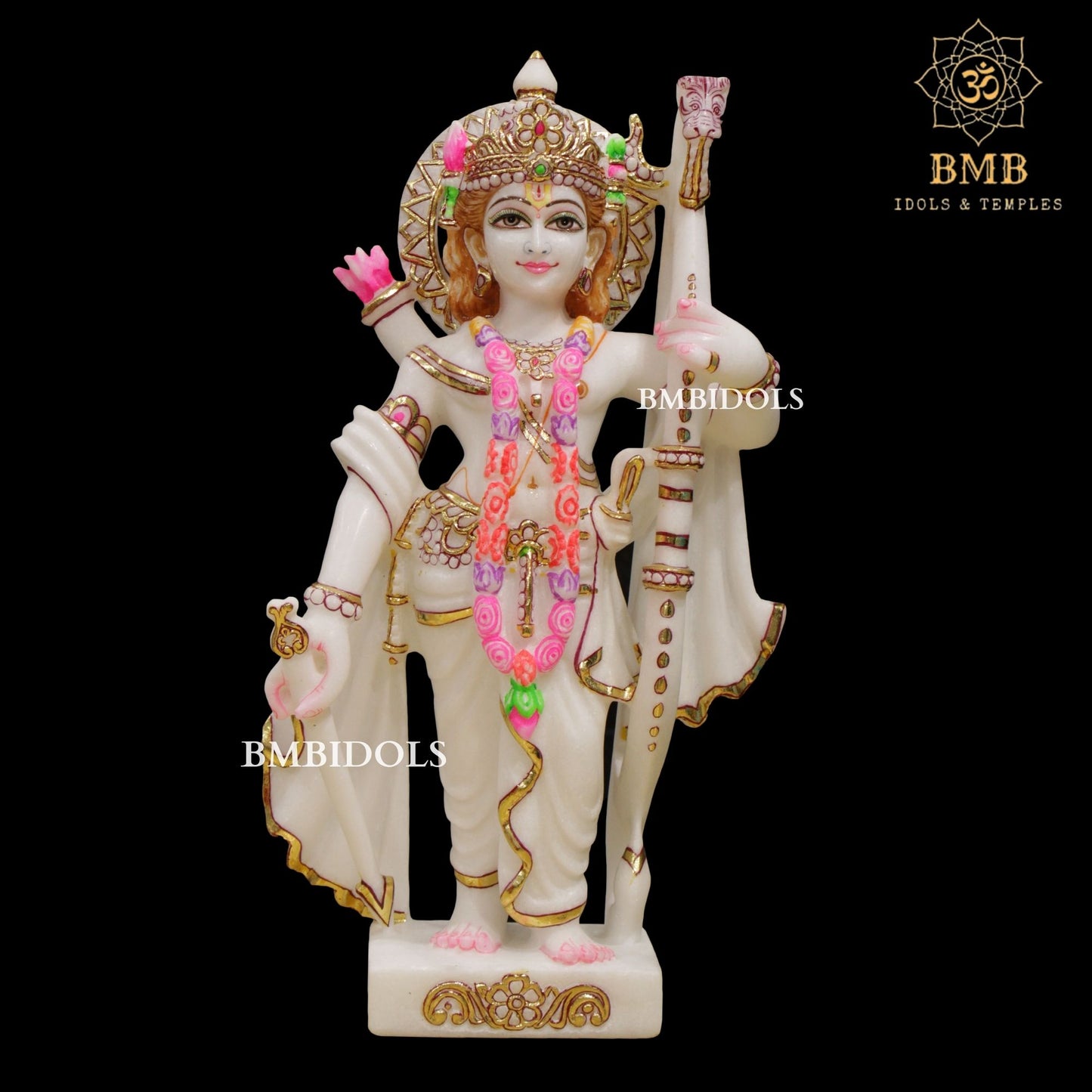 Marble Ram Darbar Murti made in Natural Makrana Marble in 18inches