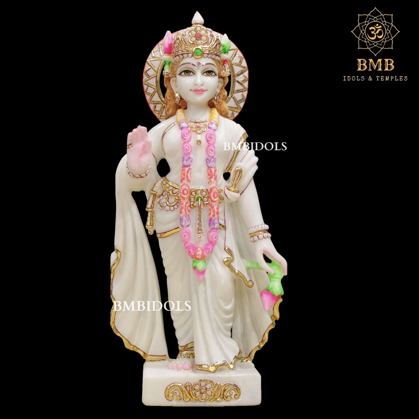 Marble Ram Darbar Murti made in Natural Makrana Marble in 18inches