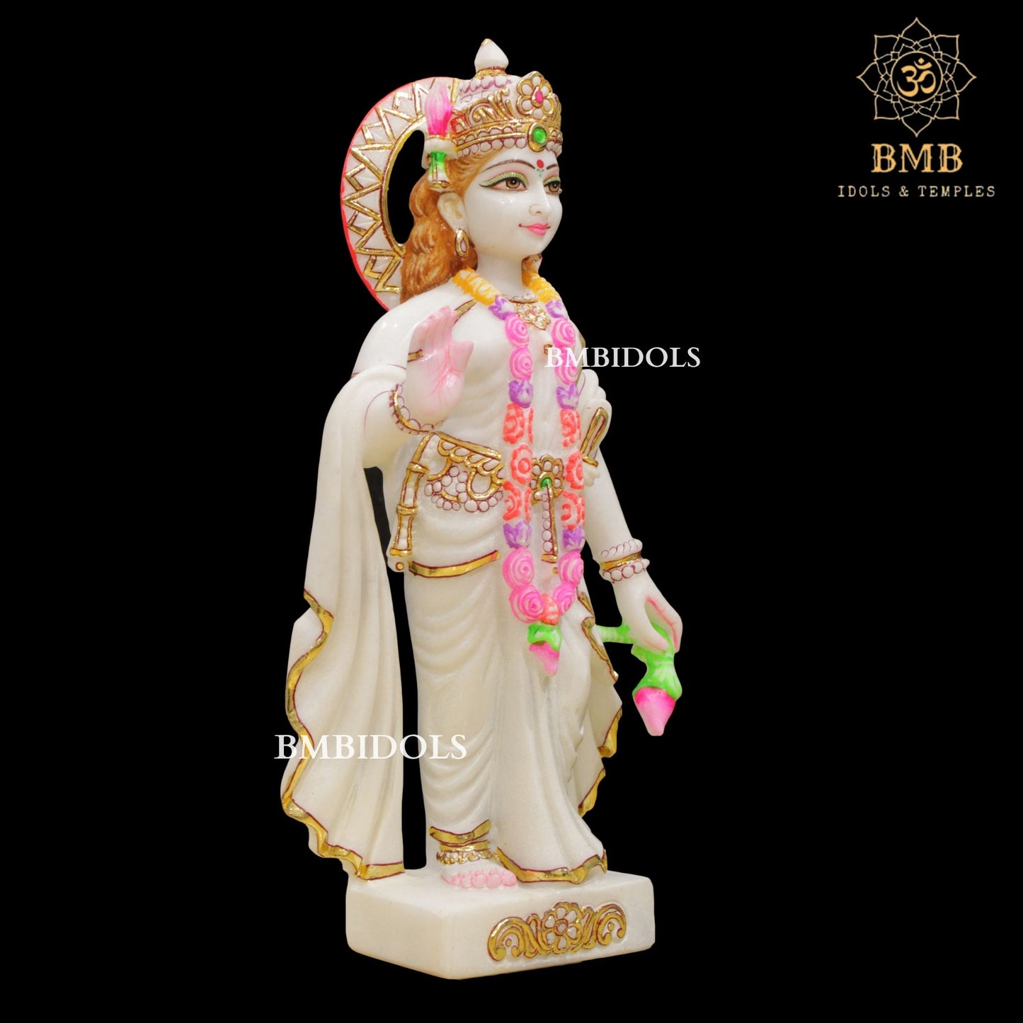 Marble Ram Darbar Murti made in Natural Makrana Marble in 18inches