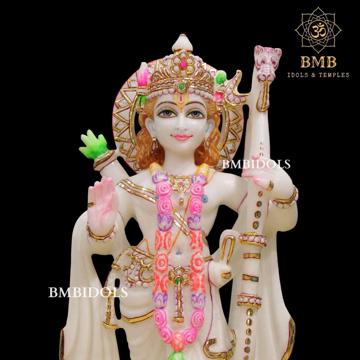 Marble Ram Darbar Murti made in Natural Makrana Marble in 18inches