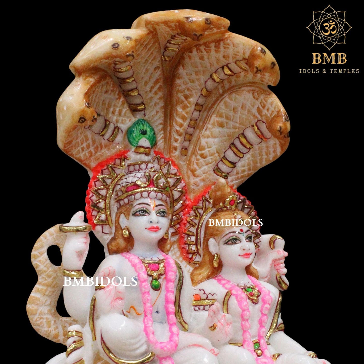 Sheshnaag Lakshmi Naryan Statue made in Makrana marble in 12inches