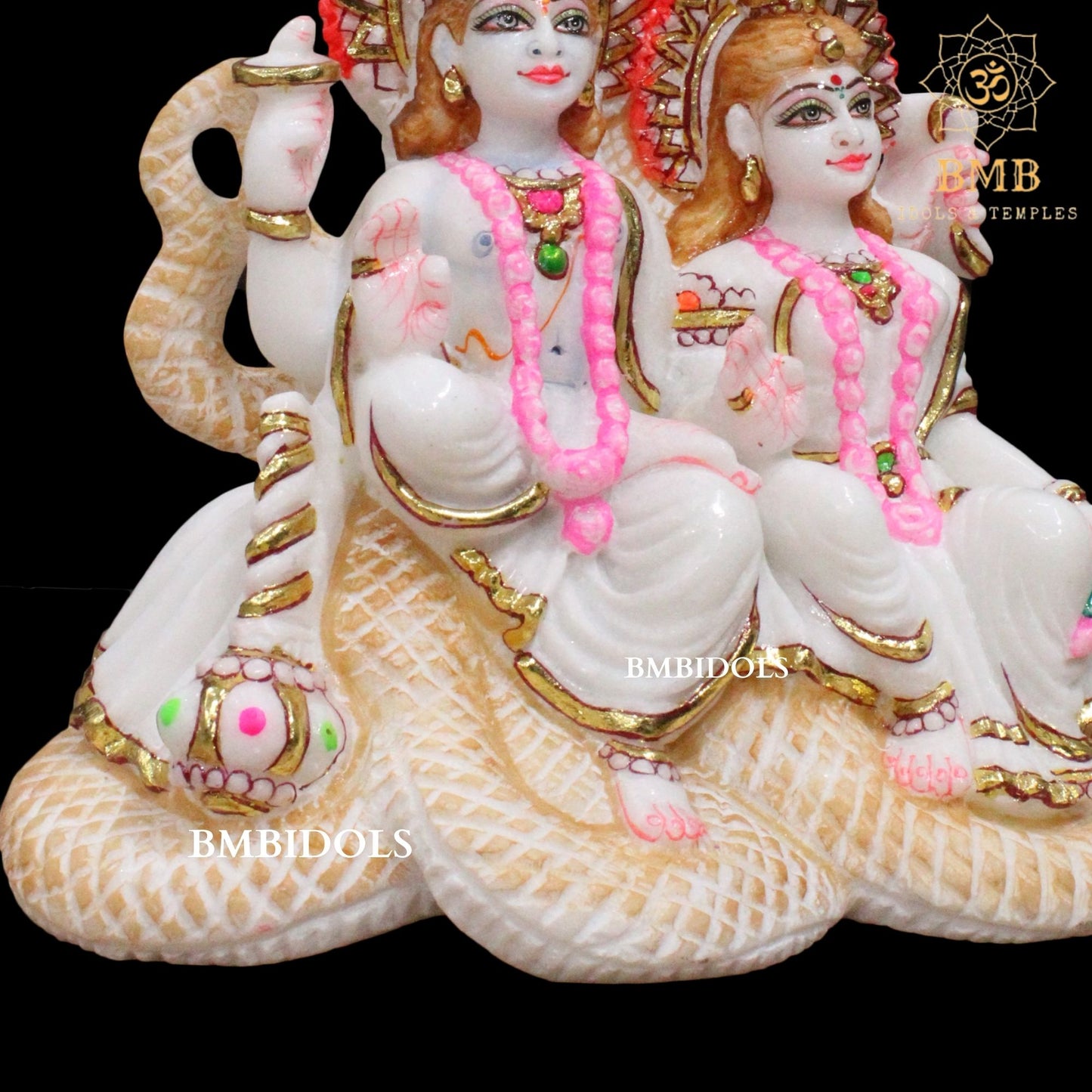 Sheshnaag Lakshmi Naryan Statue made in Makrana marble in 12inches