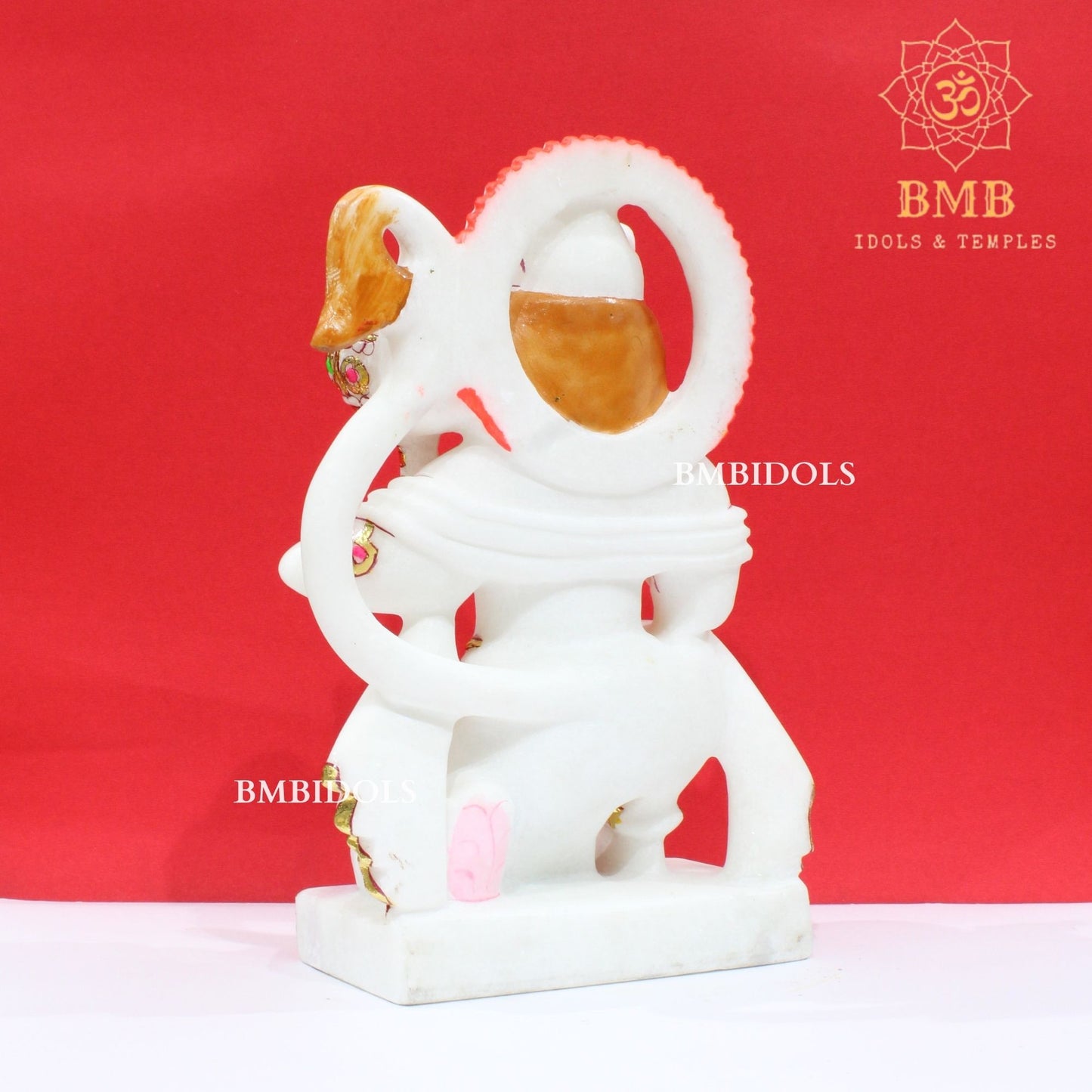 Marble Ashirwad Hanuman Statue in Makrana Marble in 12inch