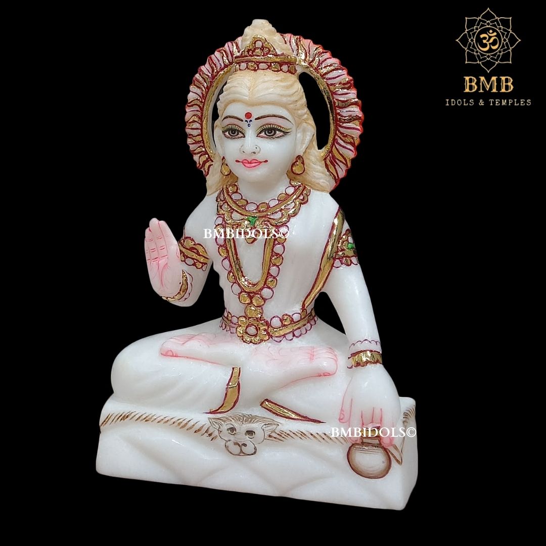 Marble Shiv Parvati Murti made in Makrana Marble in 9inches for Home Temple