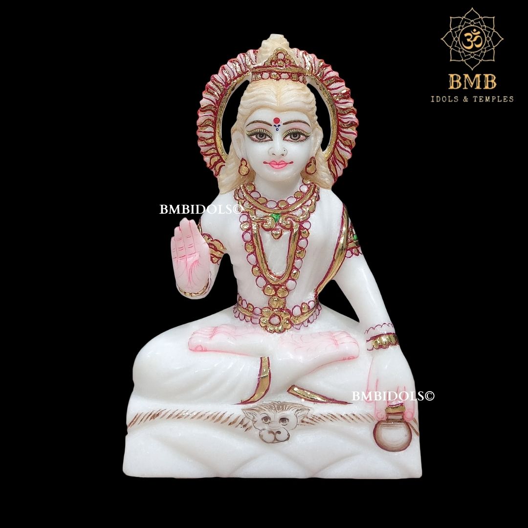 Marble Shiv Parvati Murti made in Makrana Marble in 9inches for Home Temple
