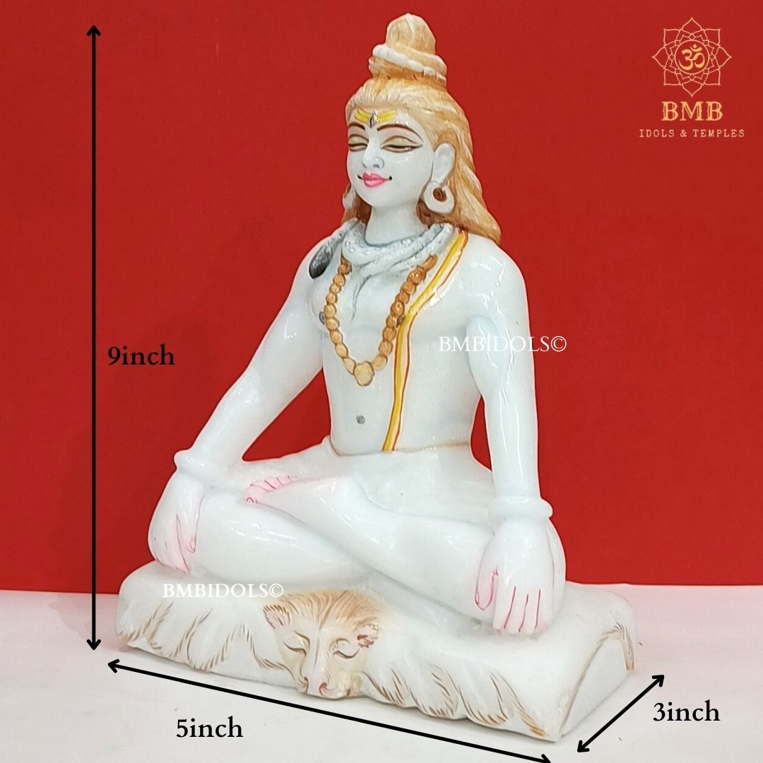 Marble Shiva Statue in Meditation Posture Made in Makrana Marbles