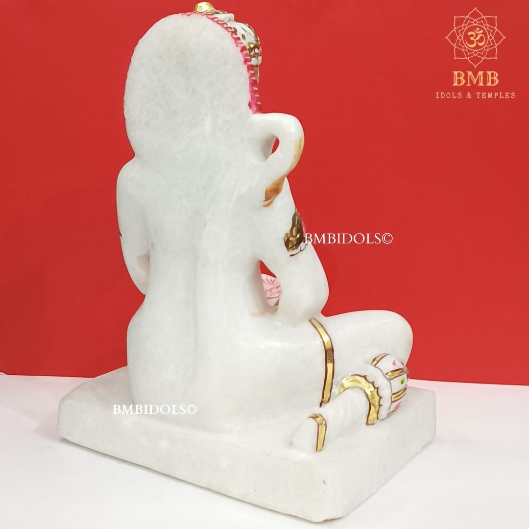 Marble Hanuman Statue in Sitting Posture made in Makrana Marble