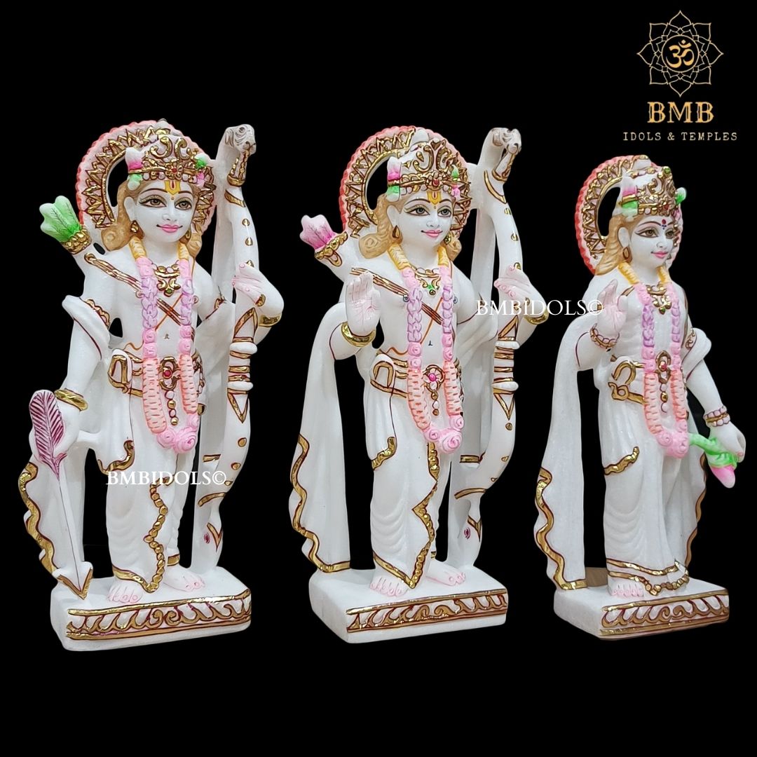 Marble Ram Darbar Statue made in White Makrana Marble in 12inches