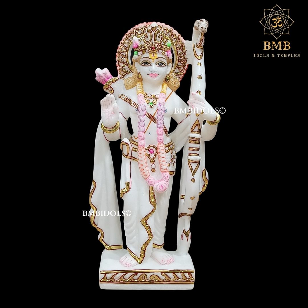 Marble Ram Darbar Statue made in White Makrana Marble in 12inches