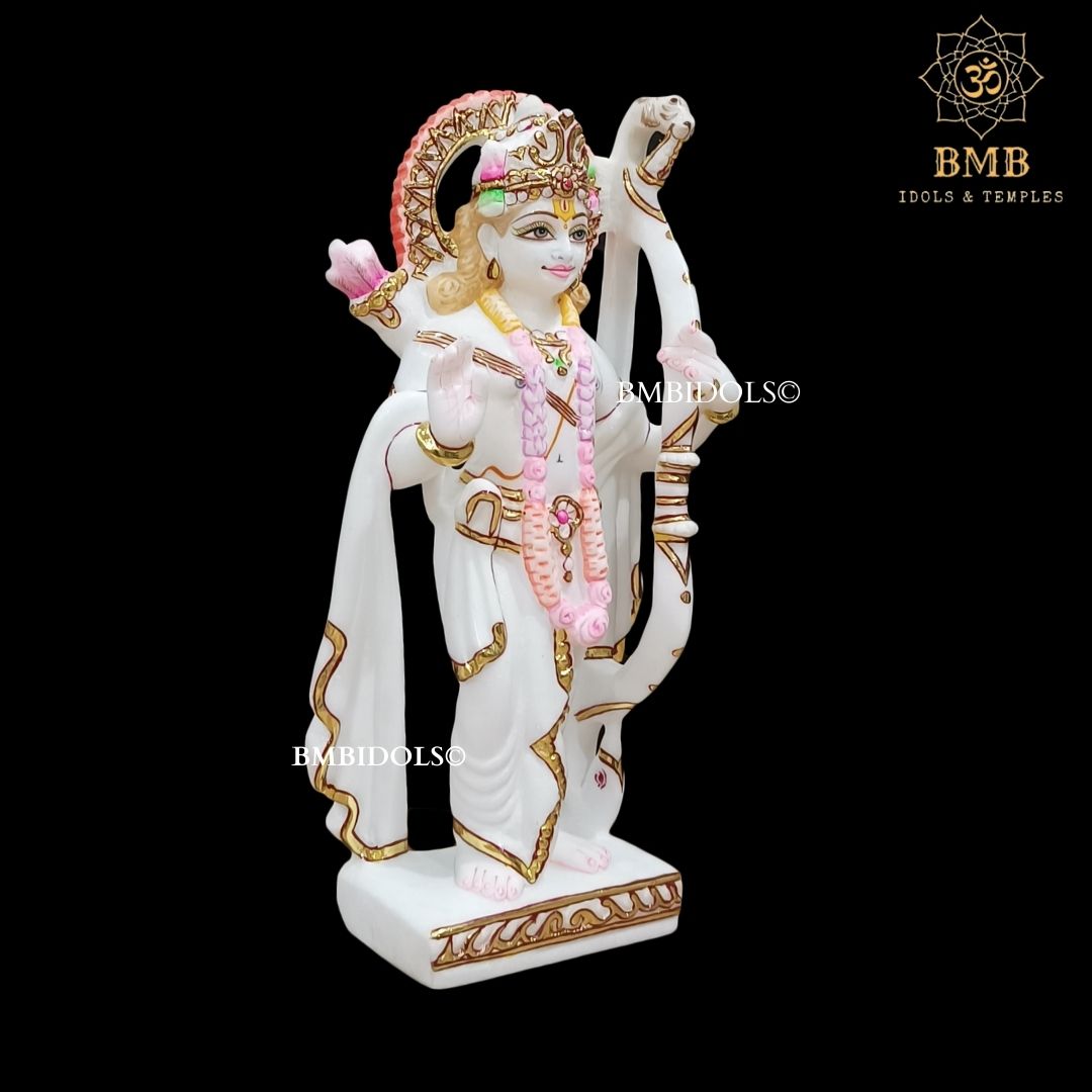 Marble Ram Darbar Statue made in White Makrana Marble in 12inches