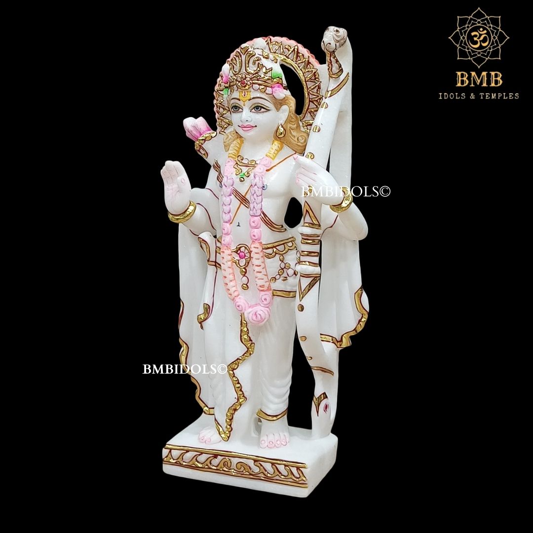 Marble Ram Darbar Statue made in White Makrana Marble in 12inches