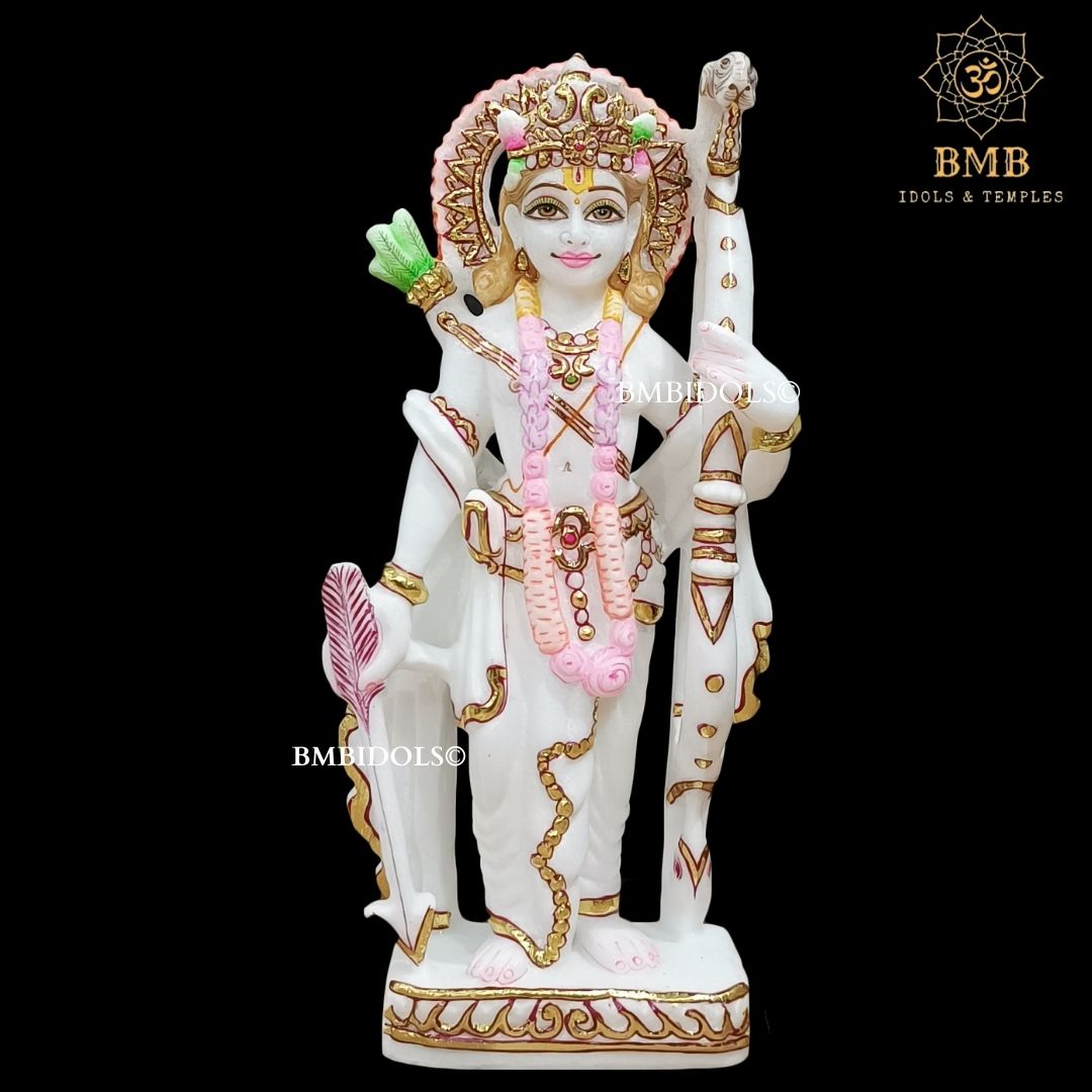 Marble Ram Darbar Statue made in White Makrana Marble in 12inches