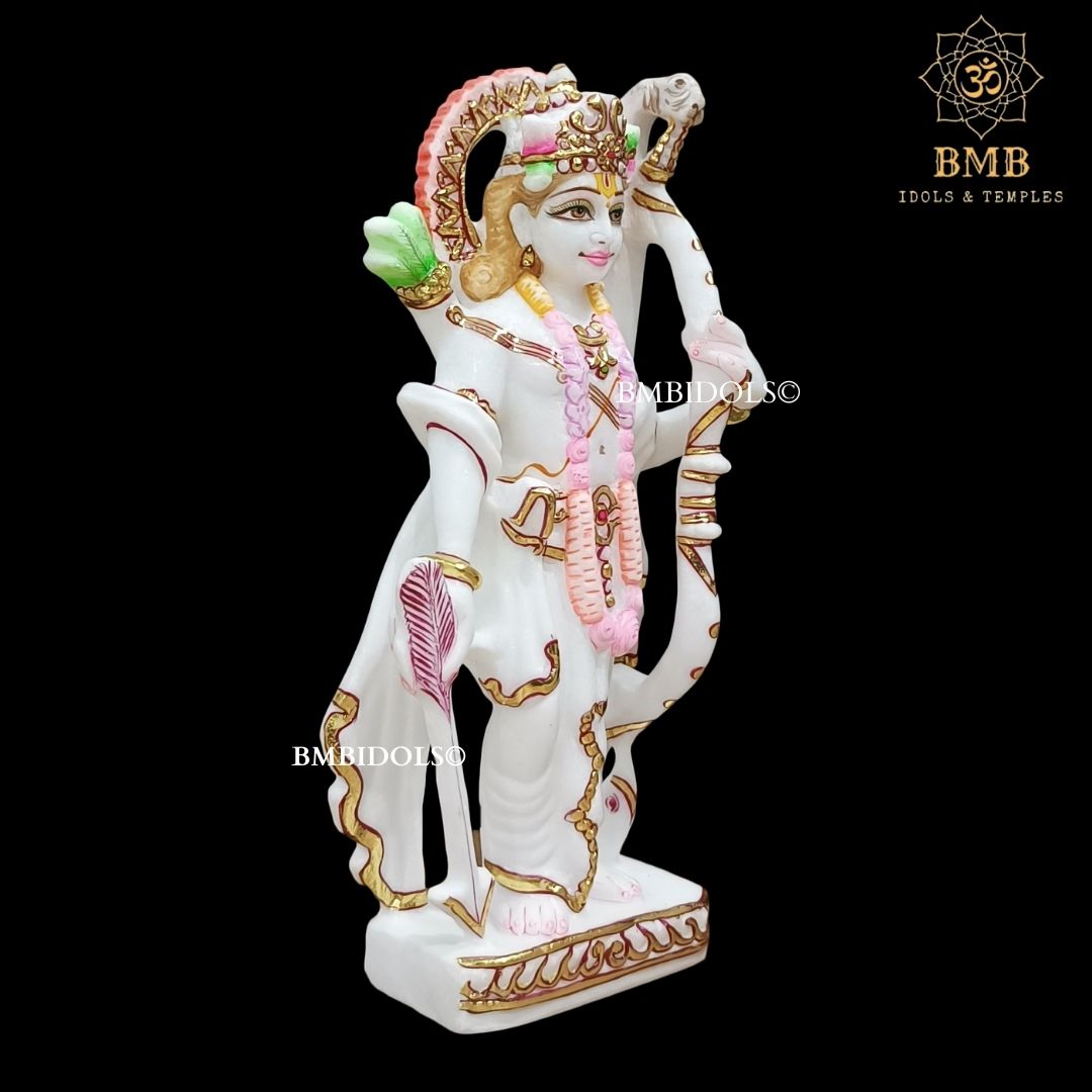 Marble Ram Darbar Statue made in White Makrana Marble in 12inches