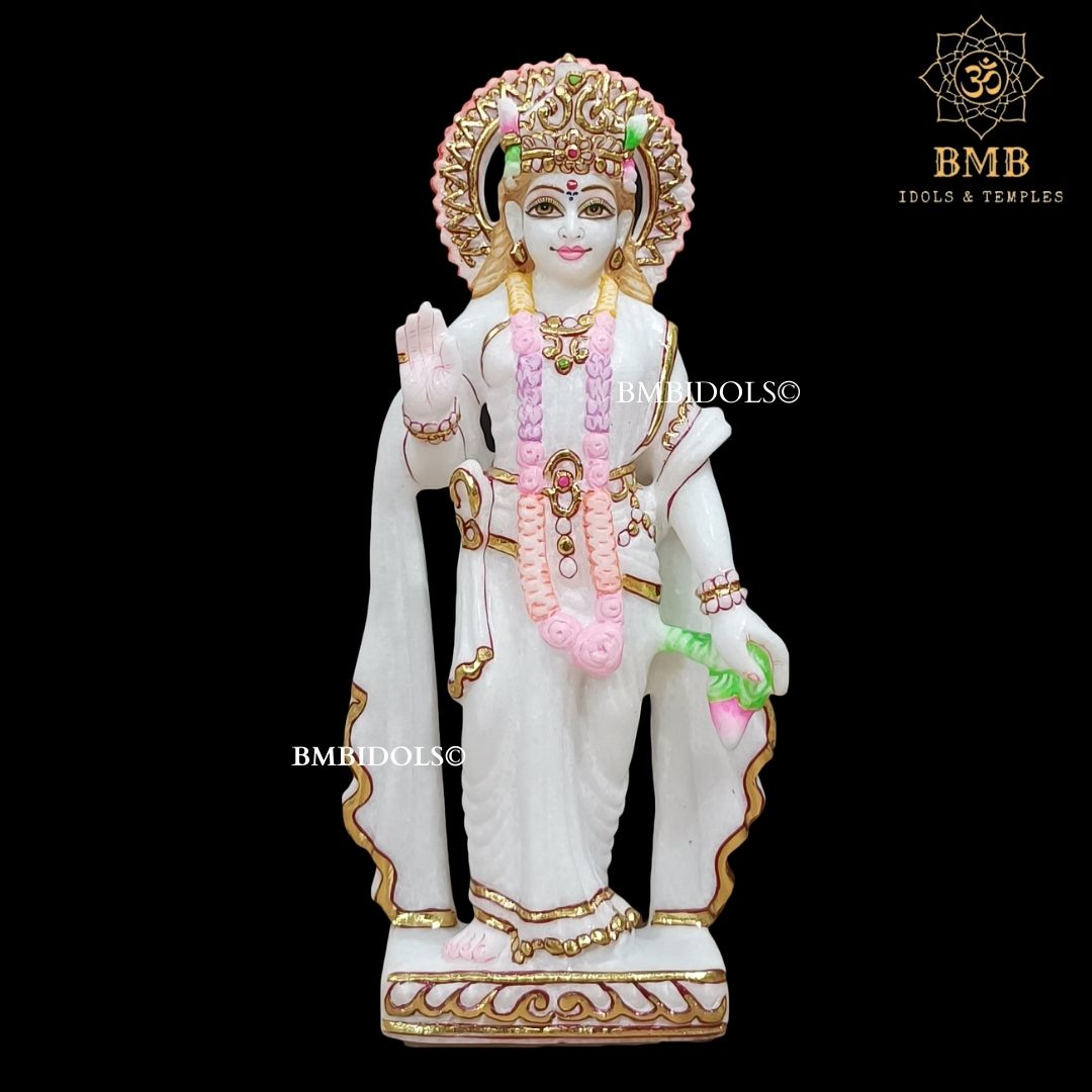 Marble Ram Darbar Statue made in White Makrana Marble in 12inches