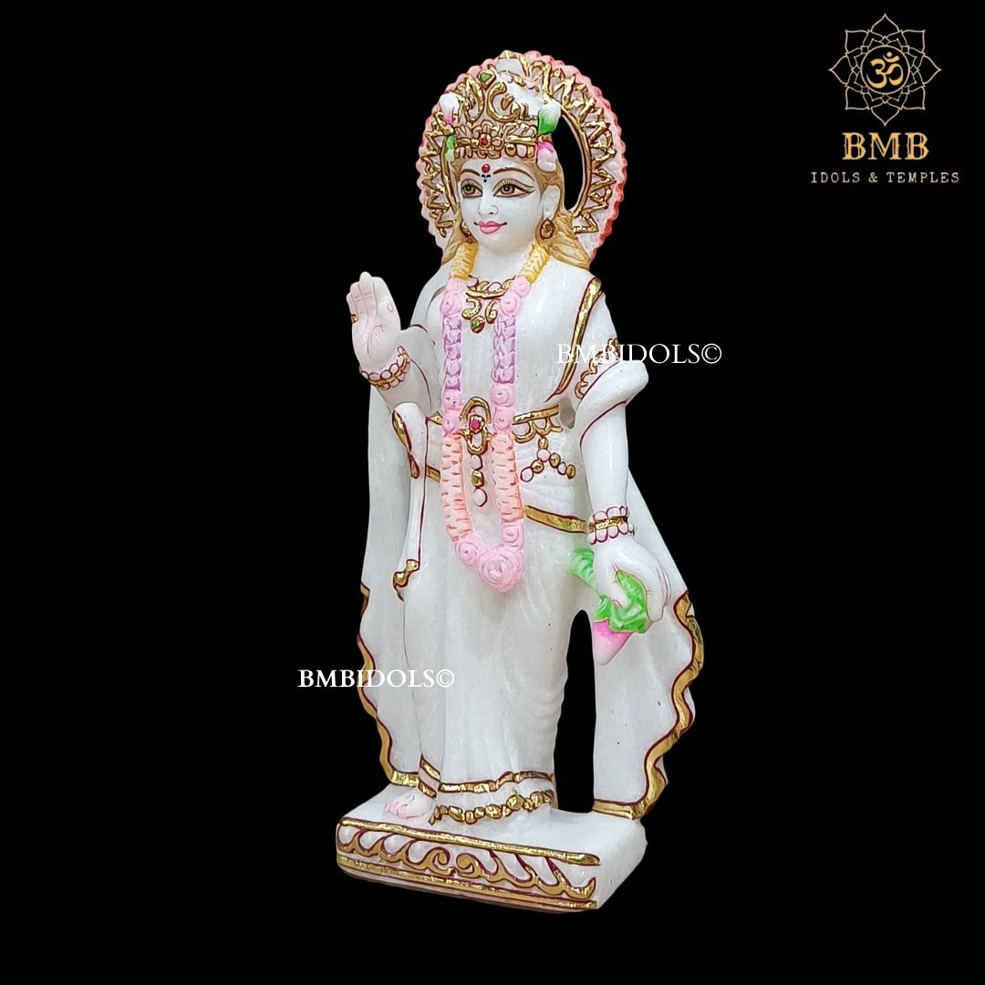 Marble Ram Darbar Statue made in White Makrana Marble in 12inches